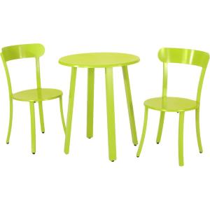 Christopher Knight Home Larson Outdoor Bistro Set, Matte Lime Green
