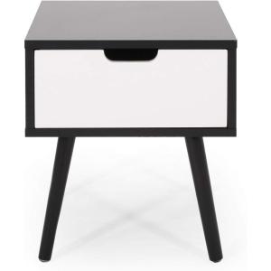 Christopher Knight Home Leila End Table, Black, White 15.5 in x 15.5 in x 16.75 in(Black  White)