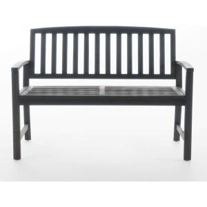 Christopher Knight Home Loja Outdoor Acacia Wood Bench, Dark Grey Finish