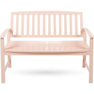 Christopher Knight Home Loja Outdoor Acacia Wood Bench, Pu White(Coral Finished)