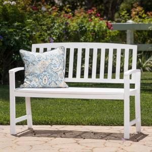Christopher Knight Home Loja Outdoor Acacia Wood Bench, Pu White(Pu White)