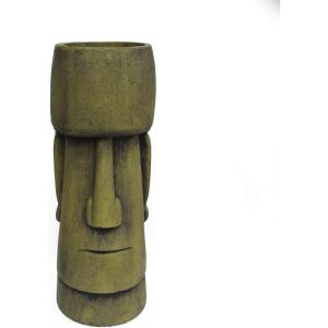 Christopher Knight Home Major Outdoor Easter Island Tiki Urn, Antique Green Finish