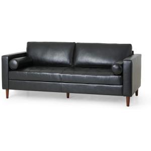 Christopher Knight Home Malinta Sofas, Cognac Brown + Espresso(Midnight Black + Espresso)