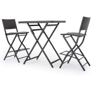 Christopher Knight Home Margarita Outdoor Wicker Bar Set, 3-Pcs Set, Multibrown