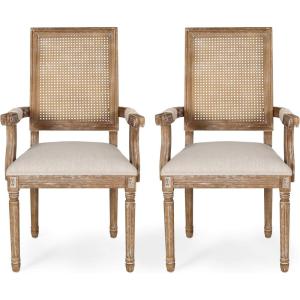 Christopher Knight Home Maria DINING CHAIR SETS, Wood, Beige + Natural(Beige + Natural)