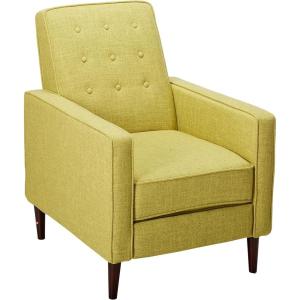 Christopher Knight Home Mervynn Mid-Century Modern Fabric Recliner, polyester, Muted Green / Dark Espresso(Muted Green)