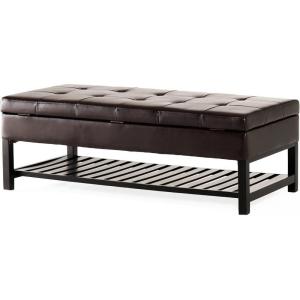 Christopher Knight Home Miriam Ottoman with Storage and Bottom Rack, Espresso