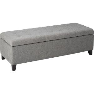 Christopher Knight Home Mission Fabric Storage Ottoman, Dark Teal Dimensions: 19.25”D x 50.75”W x 16.25”H(Grey fabric)