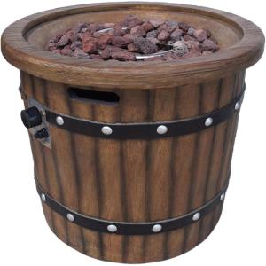 Christopher Knight Home Muriel Outdoor 25″ Light-Weight Concrete Round Fire Pit 40K BTU, Dark Brown