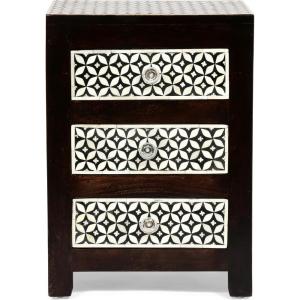 Christopher Knight Home NIGHTSTAND, Dark Walnut + Black