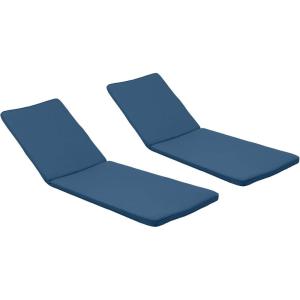 Christopher Knight Home Nadine Outdoor Water Resistant Fabric Chaise Lounge Cushions (Set of 2), 78.75″ L x 23.75″ W x 1.50″ H, Blue