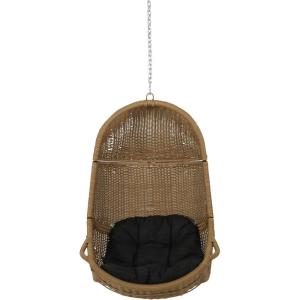 Christopher Knight Home Orville Outdoor Hanging Chair, Beige + Light Brown(Dark Gray + Light Brown)