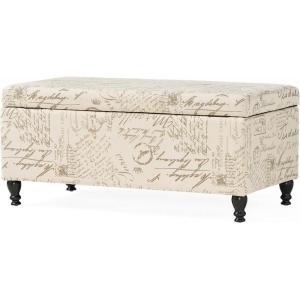 Christopher Knight Home Parisian Storage Ottoman, French Script