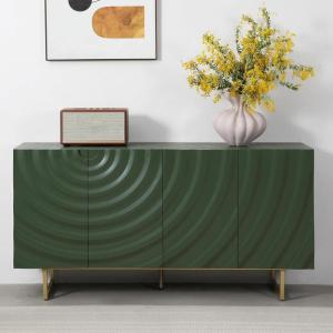 Christopher Knight Home Payton Modern Minimalist Wooden Storage Sideboard, Living Room Cupboard with Shelves, Dining Room/Kitchen Buffet Cabinet, Entryway Display Table, Home Office Credenza, Green(Green)