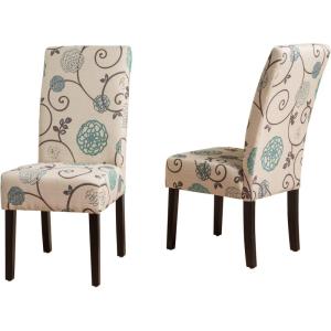 Christopher Knight Home Pertica Fabric Dining Chairs, 2-Pcs Set, Polyester White And Blue Floral(Modern)