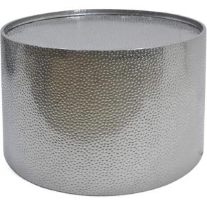 Christopher Knight Home Rache Modern Round Coffee Table with Hammered Iron, Silver, 26. 00” L x 26. 00” W x 17. 25” H(Coffee Table)