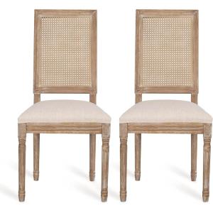 Christopher Knight Home Regina Dining Chair, Wood, Beige + Natural(Beige + Natural)