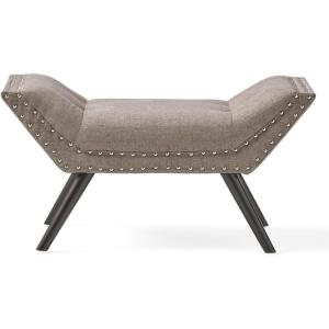 Christopher Knight Home Rosalynn Tufted Fabric Ottoman / Bench, Granite([‘Grey’])