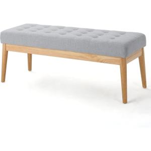 Christopher Knight Home Saxon Fabric Bench, Light Grey, 15.75” D x 43.50” W x 17.00” H
