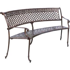 Christopher Knight Home Sebastian Outdoor Antique Cast Aluminum Sector Bench, Shiny Copper