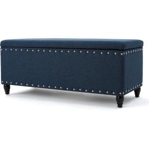 Christopher Knight Home Tatiana Fabric Storage Ottoman, Navy Blue(Dark Blue)