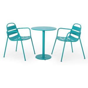 Christopher Knight Home Terra Outdoor Bistro Set, Matte Black(Matte Teal)