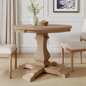Christopher Knight Home Tokin Extendable Dining Room Table for 6, Wooden Round Expandable Kitchen Table, Vintage Oval Dining Table for Dining Room Kitchen, Walnut(Light Natural)