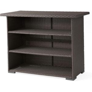 Christopher Knight Home Trinidad PE Bar, Dark Brown, Dimensions: 51.50”L x 25.15”W x 39.00”H