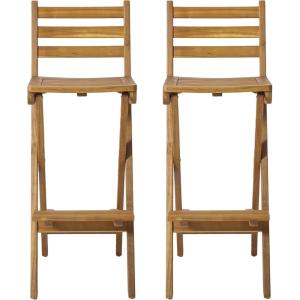 Christopher Knight Home Tundra Outdoor Foldable Wood Barstool Set, 2-Pcs Set, Natural(Barstool Set)