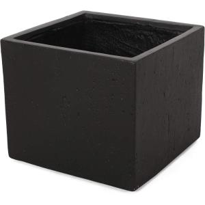 Christopher Knight Home Vanessa Outdoor Modern Large Cast Stone Square Planter, White, 21.50 D x 21.50 W x 18.75 H(Black)