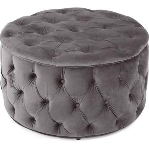 Christopher Knight Home Zelfa Velvet Ottoman, Grey