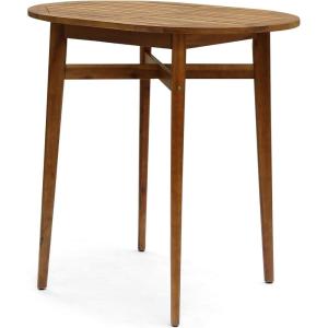 Great Deal Furniture Noble House Stamford Outdoor Acacia Wood Bar Table in Teak(Teak)