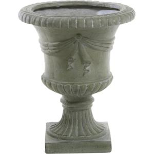 Great Deal Furniture Outdoor/Indoor Antique Green Stone Finish Planter/Urn, 26″(Green)