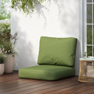 Patio Club Chair Cushion Set, Outdoor Deep Seat and Back Cushion with Water-Repellent Removable Fabric Cover, Comfy Patio Furniture Cushion Set for Chair(Green)