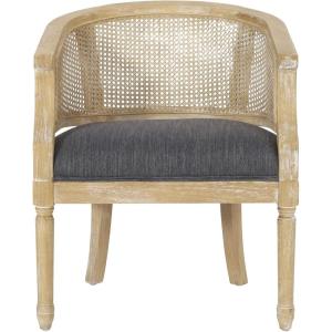 Steinaker Accent Chair – Wood and Cane – Beige/Natural(Charcoal + Natural)