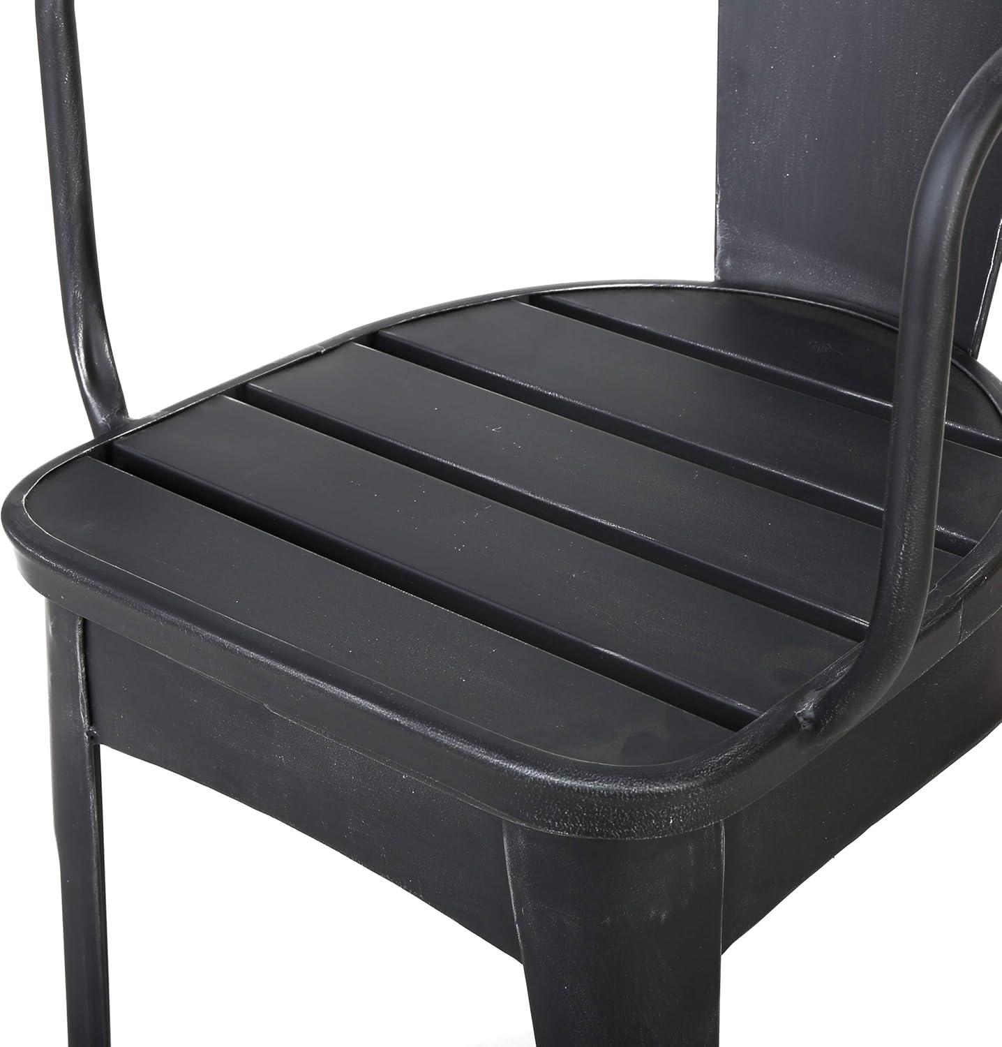 imageChristopher Knight Home Colmar Outdoor Metal Bistro Set 3Pcs Set Black With Silver