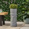 Christopher Knight Home Poulan Outdoor Flower Planter, Stone Gray