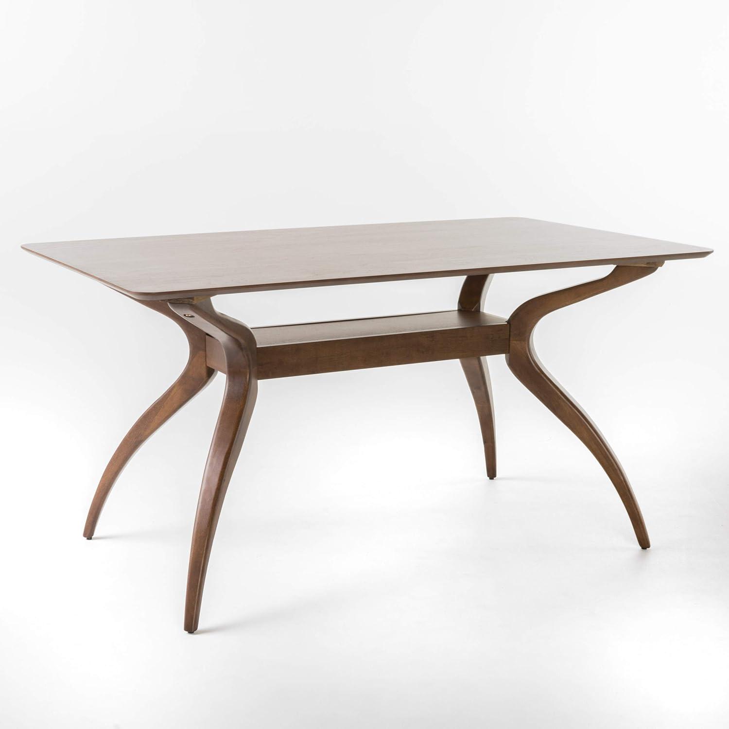 imageChristopher Knight Home Lucious Curved Leg Rectangular Dining Set 5Pcs Set Natural Walnut Dark Grey