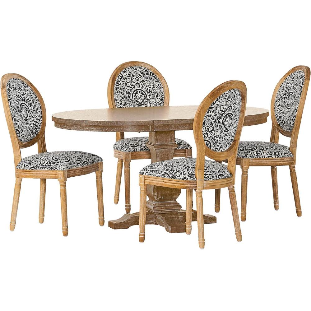 imageChristopher Knight Home Dored 5 Piece Dining Set BlackWhite PrintNatural