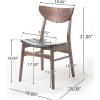 Alva Mid-Century Modern 7 Piece Dining Set with A-Frame Table, Dark Brown and Walnut
