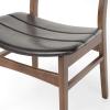 Alva Mid-Century Modern 7 Piece Dining Set with A-Frame Table, Dark Brown and Walnut