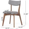 Christopher Knight Home Alma Mid-Century Wood Dining Set with Fabric Chairs, 5-Pcs Set, Natural Walnut / Dark Grey