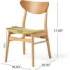 Christopher Knight Home Anise Curved Leg Rectangular Dining Set, 5-Pcs Set, Green Tea Fabric / Natural Oak Finish
