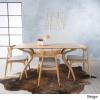 Christopher Knight Home Barron Fabric and Oak Wood Dining Set, 5-Pcs Set, Light Grey / Oak