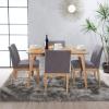 Christopher Knight Home Kwame 50″ Rectangular Dining Set, 5-Pcs Set, Natural Oak / Dark Grey