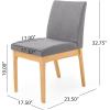Christopher Knight Home Kwame 50″ Rectangular Dining Set, 5-Pcs Set, Natural Oak / Dark Grey