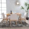 Christopher Knight Home Kwame 50″ Rectangular Dining Set, 5-Pcs Set, Natural Oak / Light Beige