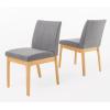 Christopher Knight Home Kwame Curved Leg Rectangular Dining Set, 5-Pcs Set, Natural Oak / Dark Grey