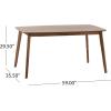 Christopher Knight Home Lucious 60″ Rectangular Dining Set, 5-Pcs Set, Natural Walnut / Light Beige