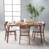Christopher Knight Home Lucious 60″ Rectangular Dining Set, 5-Pcs Set, Natural Walnut / Light Beige